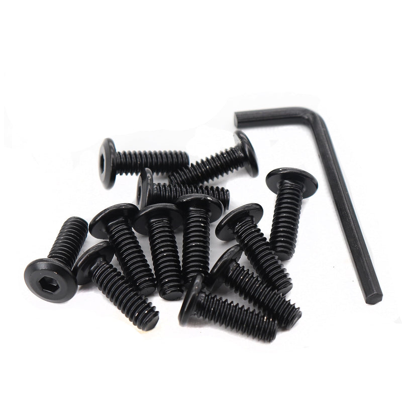 [Australia - AusPower] - 20pcs 1/4"-20 x 1/2" Black Flat Head Allen Bolts 304 Stainless Steel for Furniture Connecting Table Bed 1/4 x 1/2" 20pcs 