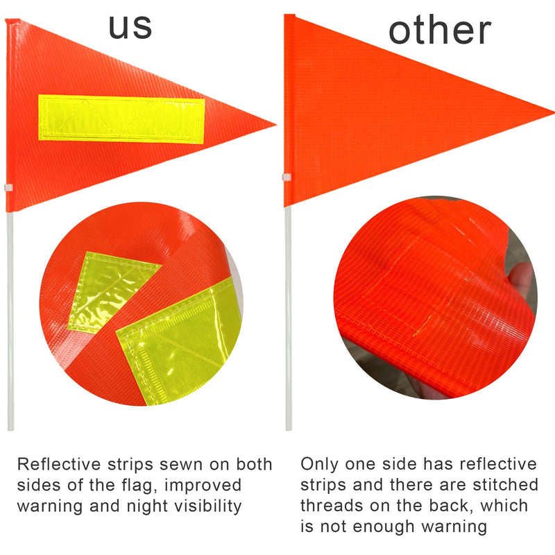 [Australia - AusPower] - Uelfbaby Bike Safety Flag - 6 Ft Heavy Duty Fiberglass Pole, Polyester, Full Color, Tear-Resistant, Waterproof, Orange, Double-Sided Reflective 1 Orange（with Reflective Stripe） 