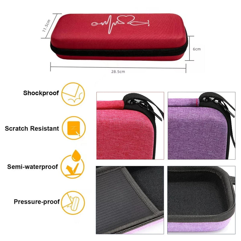 [Australia - AusPower] - Stethoscope Case Only Carry Medical Bandage Shears EMT Trauma Scissors LED Penlight and 3M Littmann Classic III, Lightweight II S.E, MDF Acoustica Deluxe Stethoscopes (1, Grape) 