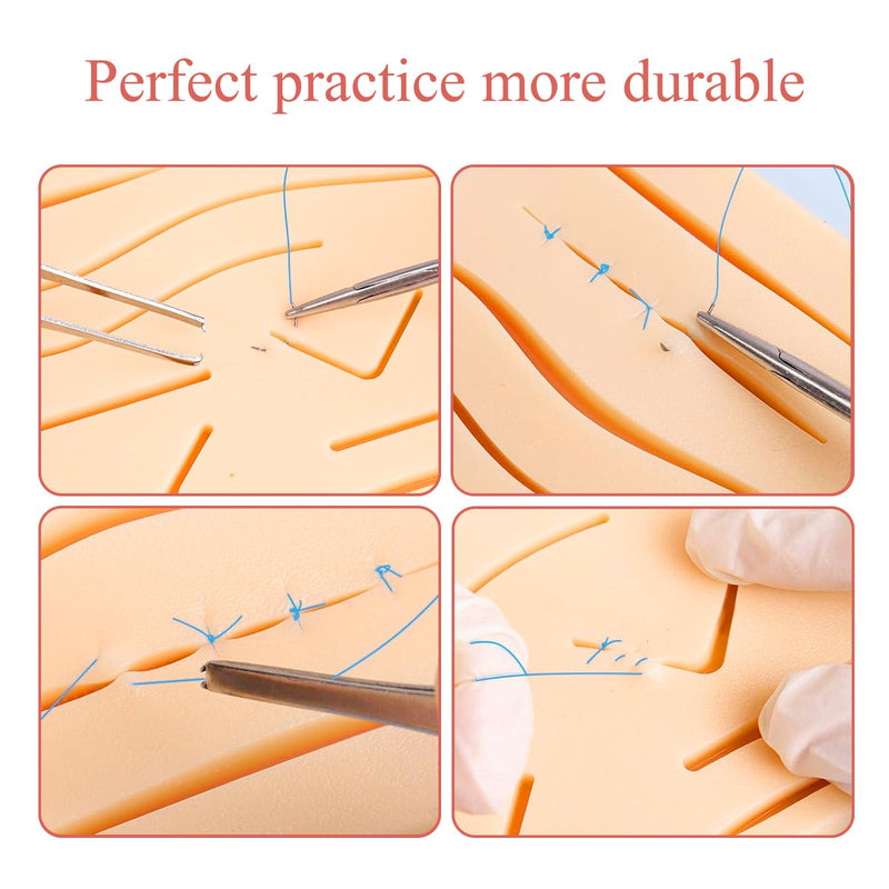 [Australia - AusPower] - Suture Practice Pad with Wounds, 3 Layer, 3-Piece Training Kit Hard to Rip, Tear or Break for Medical Students and Veterinarians 