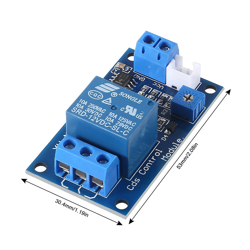 [Australia - AusPower] - 6pcs XH-M131 DC 12V 10A Photoresistor Relay Module, Light Control Switch Photoresistor Relay Module Detection Sensor Automatic Light Control Switch with Cable 