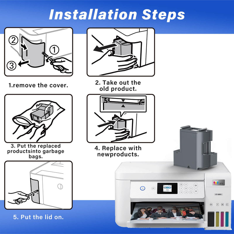 [Australia - AusPower] - Waste Ink Pad Replacement with Reset Software for Ecotank ET-2850 ET-2760 ET-2750 ET-2700 ET2850 ET2760 ET2750 ET2700 2850 2760 2750 2700 Printer, Maintenance Box with Reset Software 