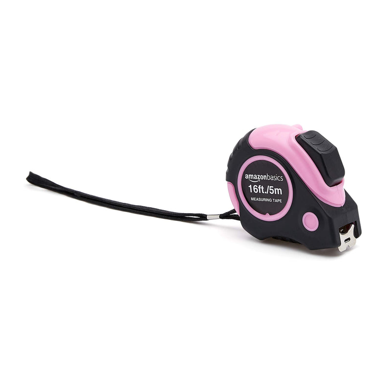 Amazon Basics 16ft Pink Tape Measure 5 m
