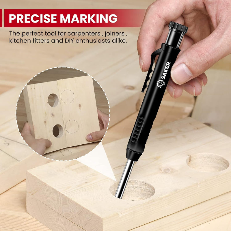 [Australia - AusPower] - Saker Miter Saw Protractor and Saker Contour Gauge Profile Tool-Unlimited Connection Precisely Copy Irregular Shape Duplicator (2 Pieces) Deep Hole Pencil 