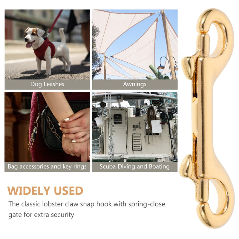 [Australia - AusPower] - iplusmile 4Pcs Double End Snap Hook Bolt, 3.54inch Heavy Brass Snap Bolt Snaps Hook, Multipurpose Double Sided Clips Chain for Diving Pet Luggage Outdoor Mountaineering 