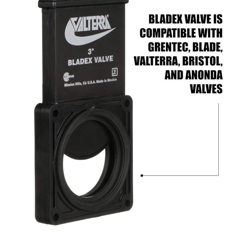 [Australia - AusPower] - Valterra-T1003VPM Bladex 3-Inch Waste Valve Body with Metal Handle, Mess-Free Waste Valve for RV's, Campers, Trailers, Black 