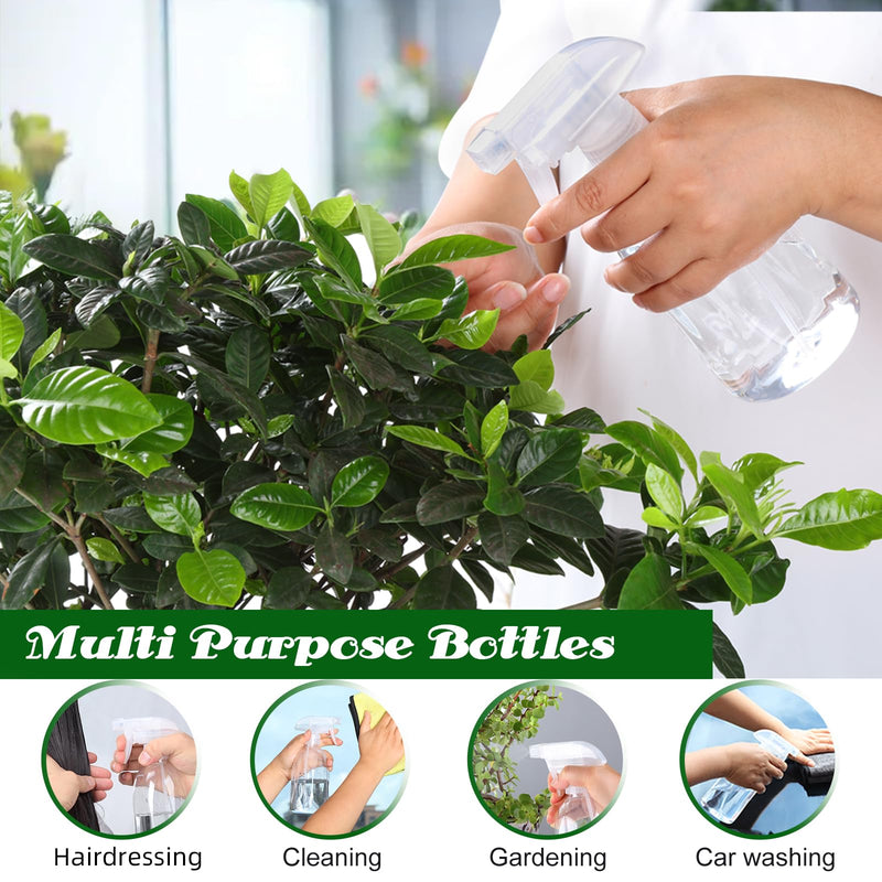 [Australia - AusPower] - Empty Clear Plastic Spray Bottles 13.5oz/400ml Adjustable Nozzle Mist/Stream Water Spray Bottle Heavy Duty Spraying Bottles Plant Mister Spray Bottle for Cleaning Solutions, Plants, Hair Clear*2 