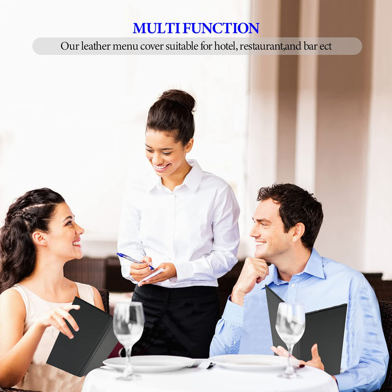 [Australia - AusPower] - 4.25 x 11 inches Menu Holder 3 Packs Menu Covers 2 View Leather Book Style Double Fold Panel for Restaurant Coffee Bars?4.25” x 11” /Book Style /3 Pcs? 4.25 x 11 inch/Book Style / 3PCS 