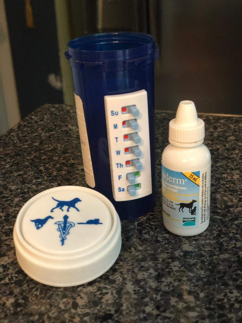 [Australia - AusPower] - 5 Pack Medication Tracker and Reminder, Take-n-Slide Reusable Peel and Stick Pill Trackers Attach to Your Bottle 7 Day Medicine Vitamins Pets Pill Organizer Alternative Medication Aid White 5 Count (Pack of 1) 