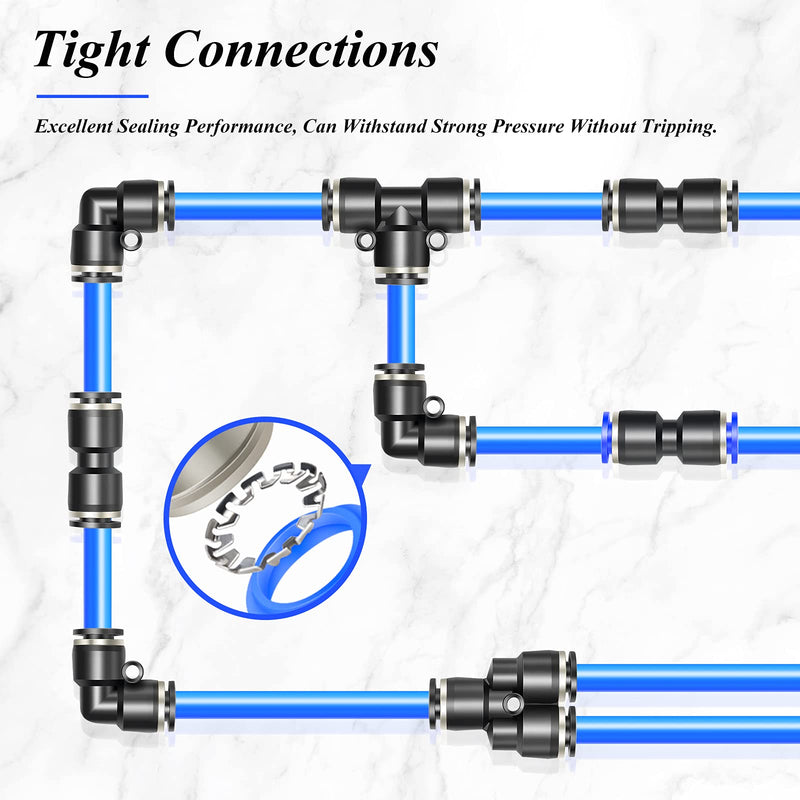 [Australia - AusPower] - TAILONZ PNEUMATIC Black Elbow 1/2 inch Tube OD 90 Push to Connect Tube Fittings Push Lock PV-1/2 (Pack of 10) 1/2"OD 
