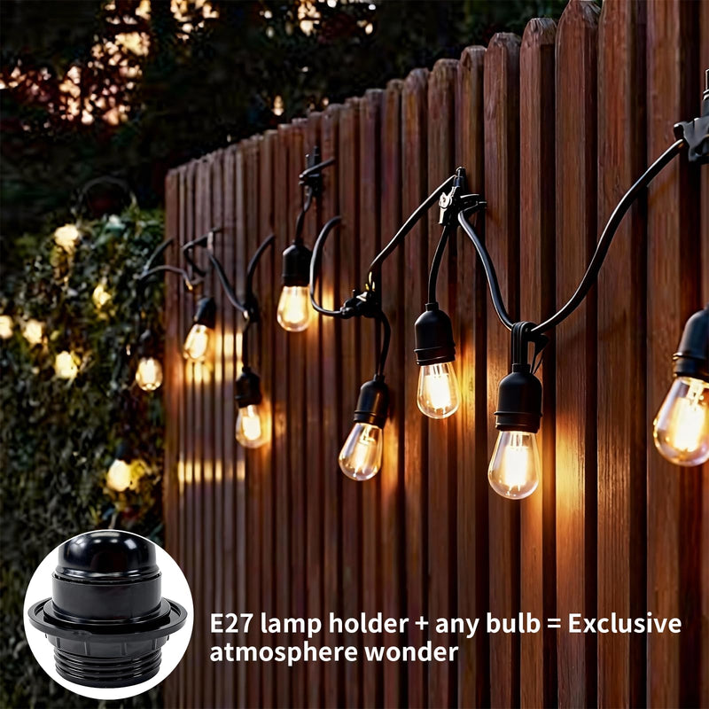 Pack of 12 E27 Vintage Socket, E27 Lamp Holder, Retro Bulb Holder, Vintage Solid Lamp Holder, Bulbhead Light Converter for Table Lamp, Floor Lamp, Pendant Lights, Ceiling Light (Black)