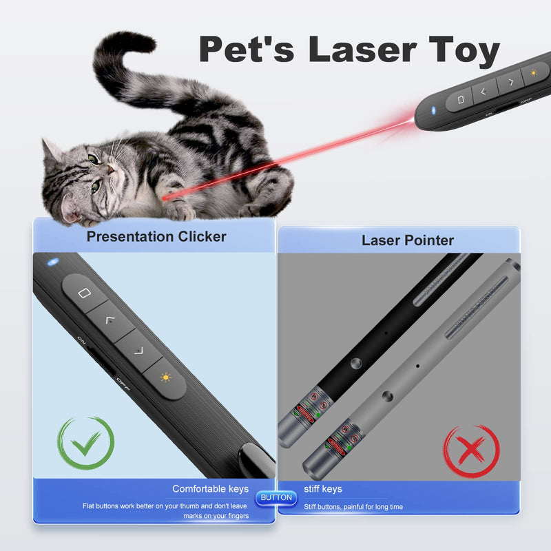 [Australia - AusPower] - Presentation Clicker PowerPoint Clicker with Laser Pointer, Wireless Presenter Remote Slide Clicker for Powerpoint Presentations for Mac, Keynote, Computer, Laptop Red-USB R78 