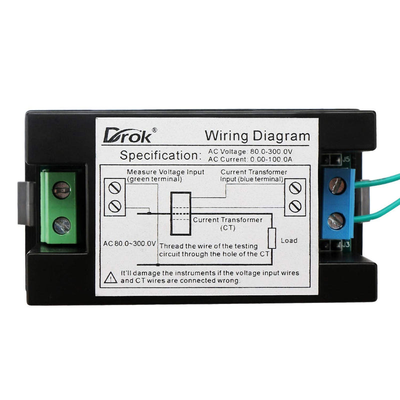 [Australia - AusPower] - DROK AC 80-300V 100A and AC 500V 200A Volt Amp Meter Bundle 