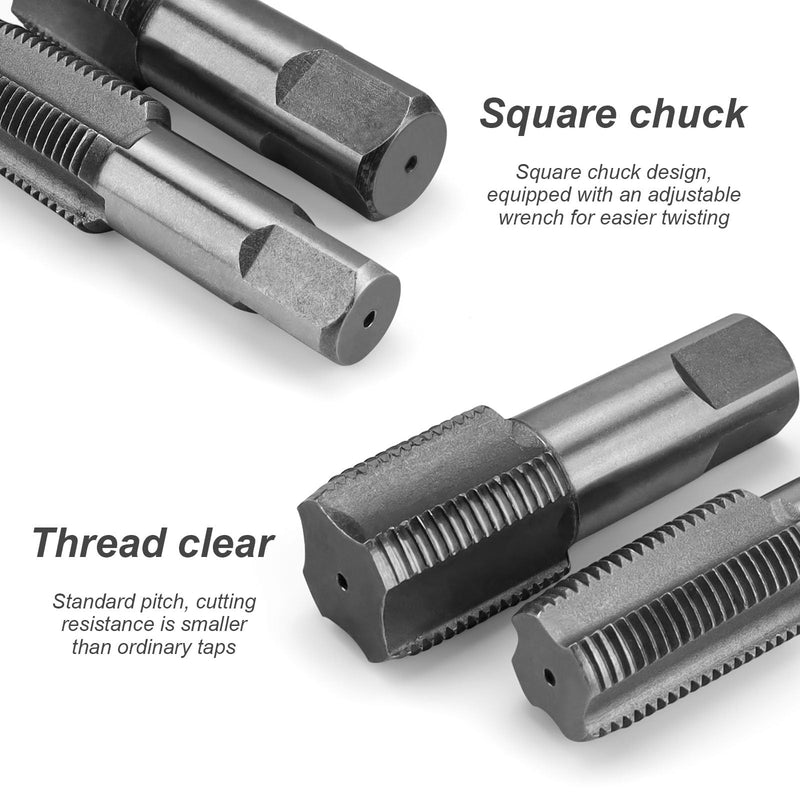 [Australia - AusPower] - DEANKEJI 2-Piece Set Pipe Threading Tool, 1/2" Re Threadings Tool, 3/4"Pipe Threading Tools, Tap Set with Plastic Storage Box, for Repairing Pipes Thread Connections 
