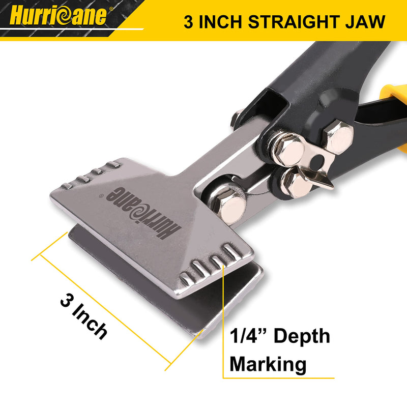 [Australia - AusPower] - HURRICANE Sheet Metal Hand Seamer, 3 Inch Straight Jaw Sheet Metal Bender Tools for Flattening Metal, Ergonomic TyreGrip Handle 3 Inch TyreGrip Ergonomic Handle 
