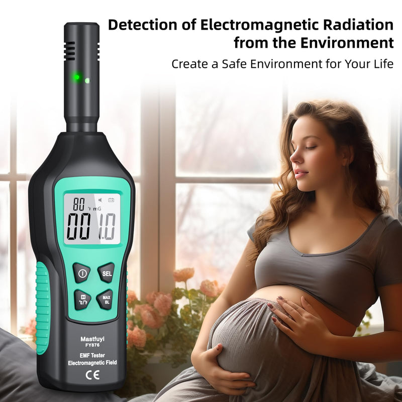 [Australia - AusPower] - EMF Meters, Digital LCD EMF Detector, EMF Tester for Ghost Hunting, Electromagnetic Radiation Detector, Home, Office, Outdoor, Indicator Lights, Acoustic Alarm [ FY876 ] 