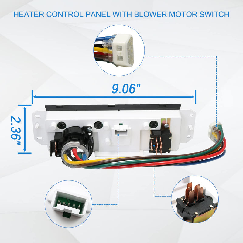 [Australia - AusPower] - DICMIC HVAC A/C Heater Control Panel with Blower Motor Switch for 1999-2004 Jeep Wrangler TJ Replace# 55037473AB, BL101, HS-373 