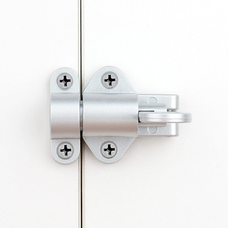 INIRET 10 Packs Self-Closing Latch，Silver Gray Spring Door Lock，Resilient Bolt Latch Aluminum Alloy Safety Automatic Spring Barrel Door Lock with Screws，Used for Wooden Door，Wooden Window and Cabinet Silver Gray