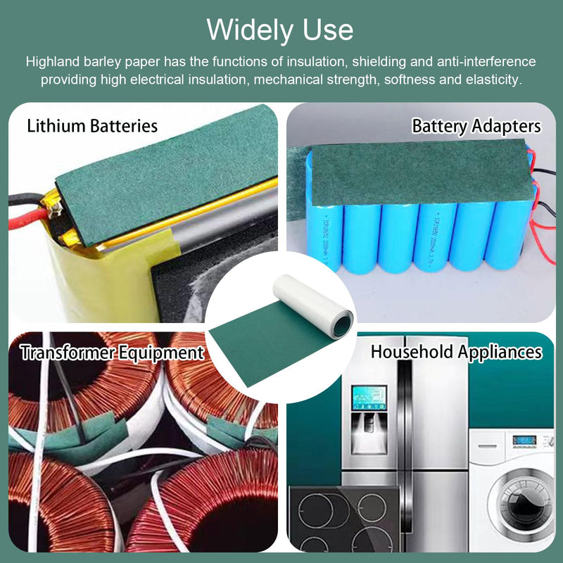 Electrical Insulating Adhesive Paper 200mm(7.9in) Width 3M Length Self Adhesive, Battery Pack Insulator Film Gasket for 18650 21700 26650 Battery Pack, 0.2mm Thickness, Green