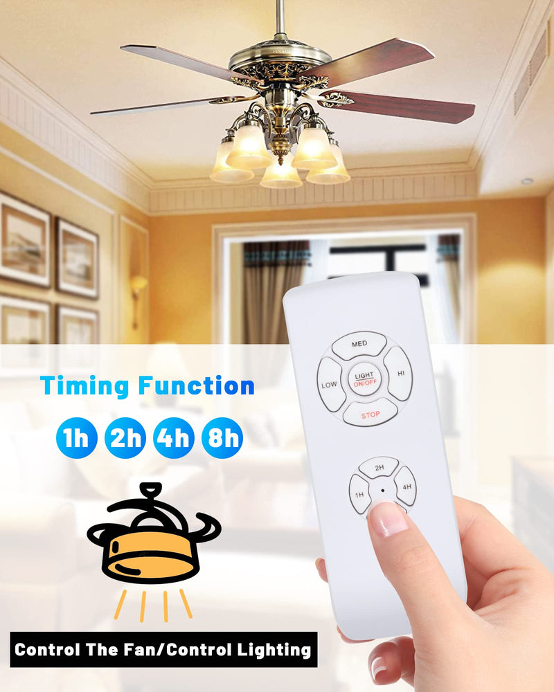 3 Pack Universal Small Size Ceiling Fan Remote Control Kit, Mini Wireless Remote Control and Receiver Kits for Ceiling Fan Lamp 3Remotes+3Receivers