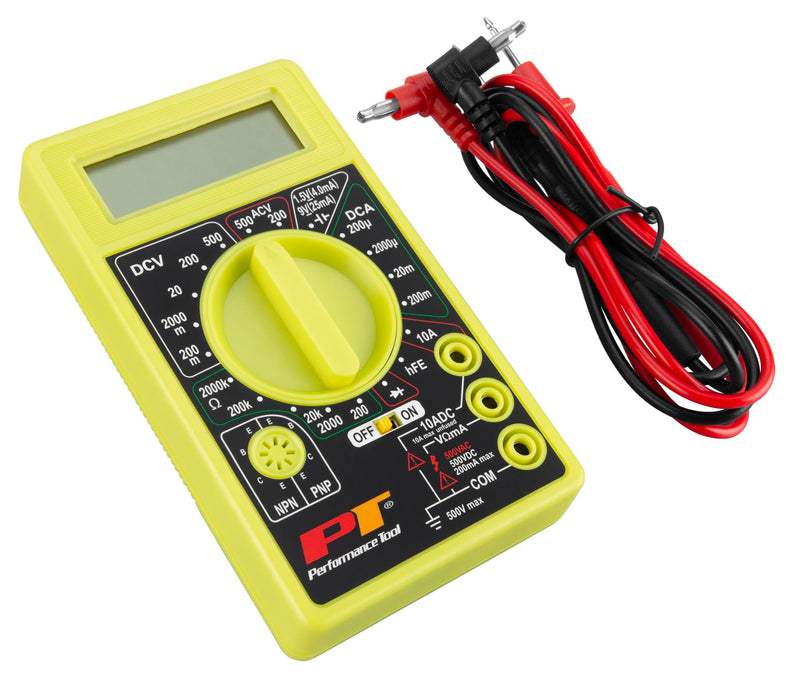 [Australia - AusPower] - Performance Tool W2974 Digital Multimeter Tester 2000 Counts with AC DC Voltmeter and Ohm Volt Amp Meter, Measures Voltage, DC Current Measurement, Automatic Zero Adjust, 9V Battery Included Other Digital Tester (Pack of 2) 