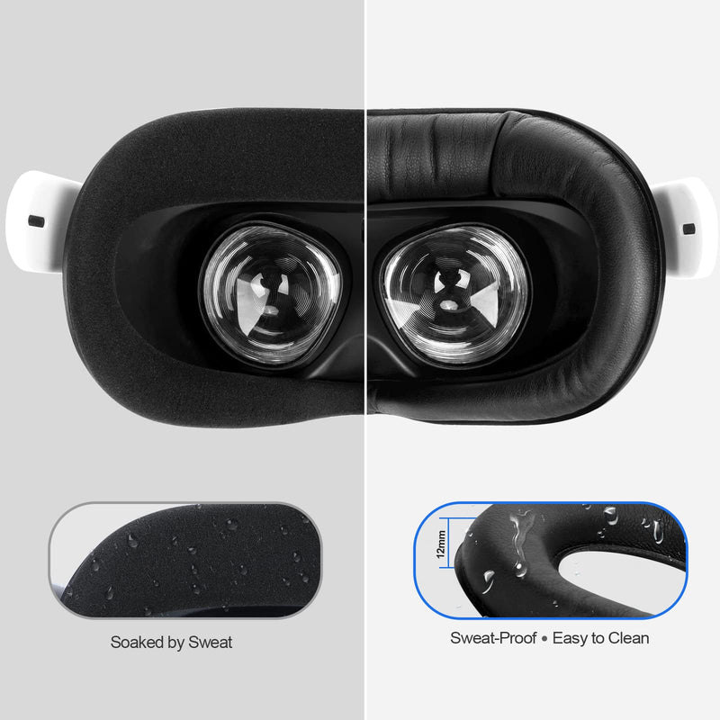 [Australia - AusPower] - SUPERUS Facial Interface & Face Cover Pad & Removable Nose Guard for Oculus Quest 2, Sweat-Proof PU Foam Cushion - VR Accessories for Meta Quest 2, Compatible with Oculus Quest 2 Original Spacer Face Pad + Removable Nose Guard 