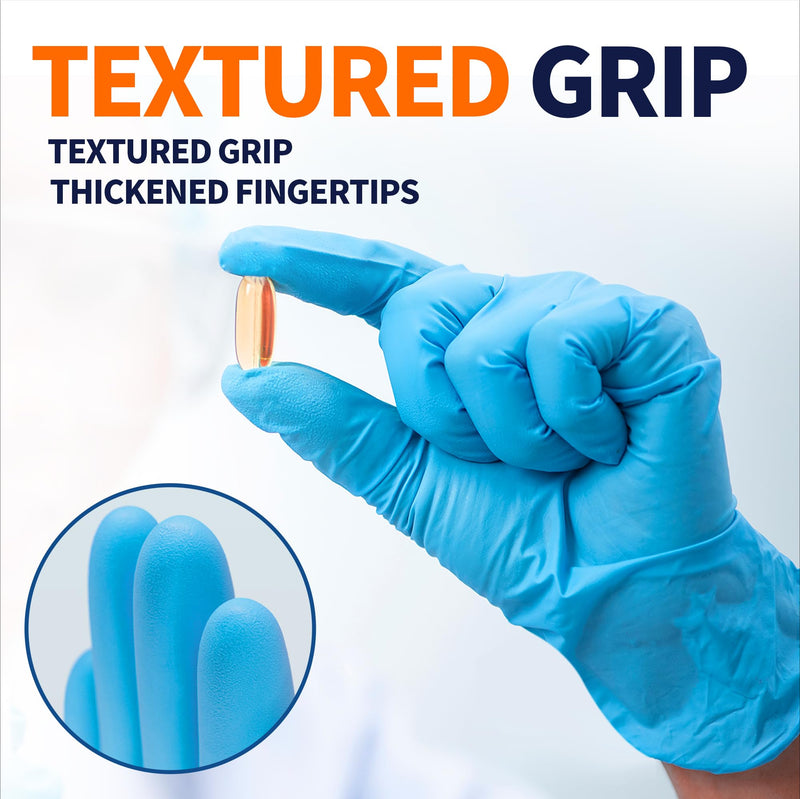 [Australia - AusPower] - Medical Nitrile Exam Gloves, Latex-Free & Powder-Free Non-Sterile Food Safe Cleaning Disposable Glove, 100 Pcs Blue (Large) 