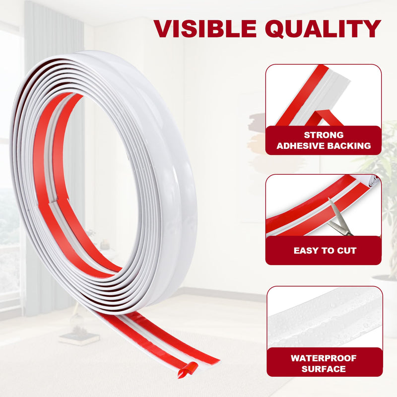 Kikerike 0.8 Inch x 10 Feet Wall Corner Protector Peel and Stick Corner Trim Molding Strip Self Adhesive wall Edge Protectors Guards for Edge Ceiling, White 0.8 In x 10 Ft