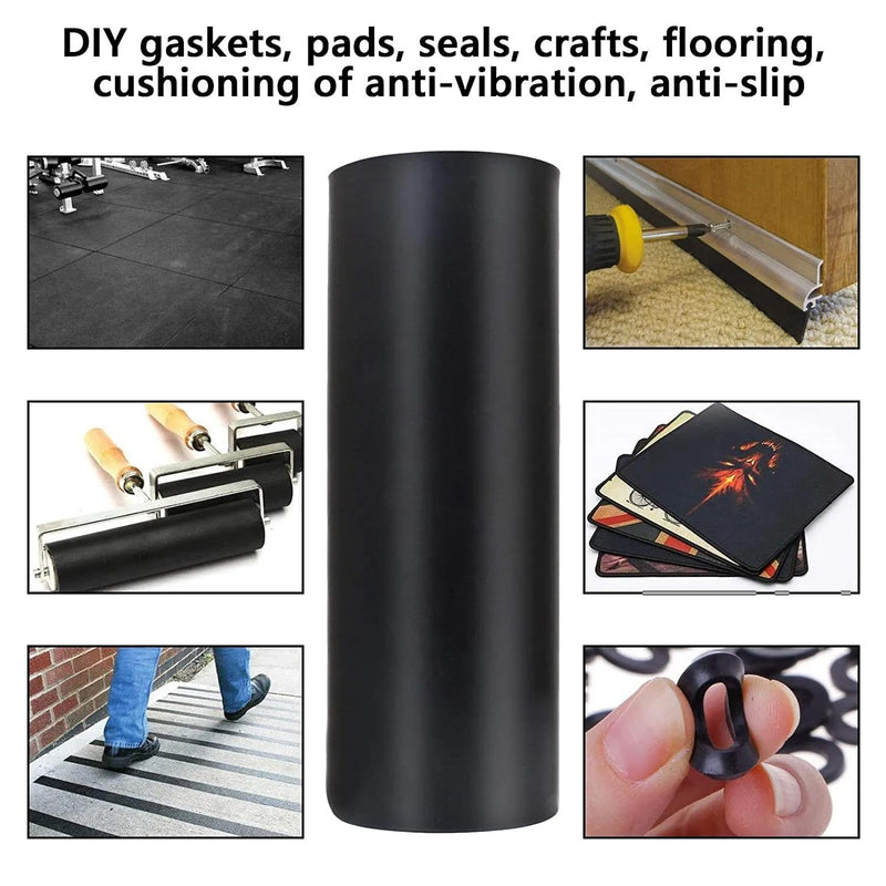 Neoprene Rubber Strip Roll,11.8" Wide × 48" Long by 1/8"(.125)" Thick, Easy Cut Solid Neoprene Rubber Sheet for DIY Gaskets, Pads, Seals, Crafts, Flooring,Weather Stripping, Anti-Slip,Leveling 11.8" Wide x 48" Long 1/8(.125)" Thick