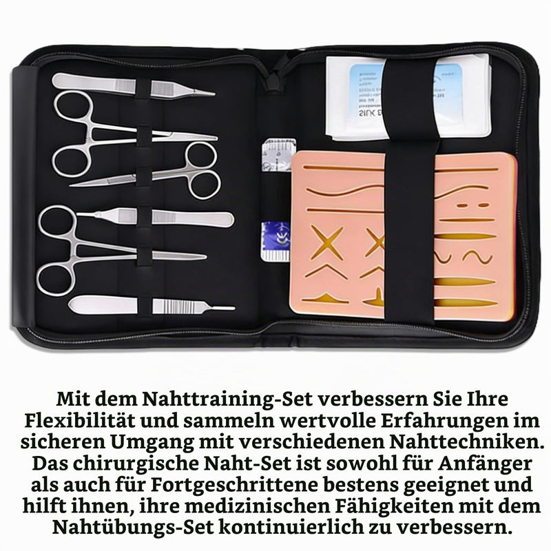 Surgical Suture Kit with Realistic Pad, Wound Suture Video Course, Suture Material Surgery, Wound Suture Exercise Kit, Suture Practice Kit, for Emergency Training and Medical Training