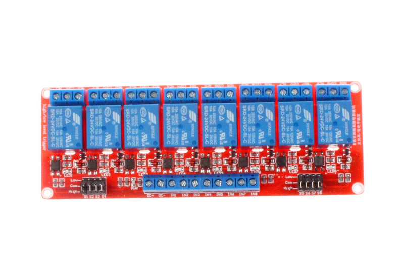 [Australia - AusPower] - NOYITO 8-Channel Relay Module High Low Level Trigger with OPTO-Isolated Load DC 30V AC 250V 10A for PLC Automation Equipment Control Industrial Control (8 Channel 24V) 8-Channel 24V 