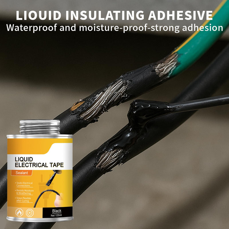 TBTFW Liquid Electrical Tape, Waterproofing Insulating Electrical Glue, with Brush, Suitable for Automotive, Marine, DIY Electrical Maintenance(4.2 Oz)