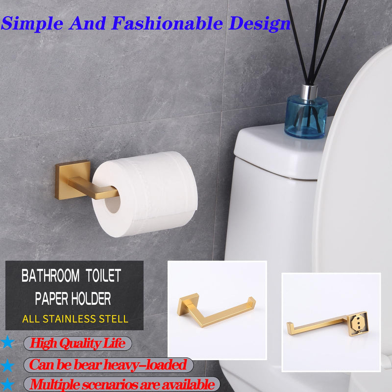 GERZWY Gold Bathroom Toilet Paper Holder Stainless Steel Tissue Paper Roll Holder Wall Mount IG1805-BE