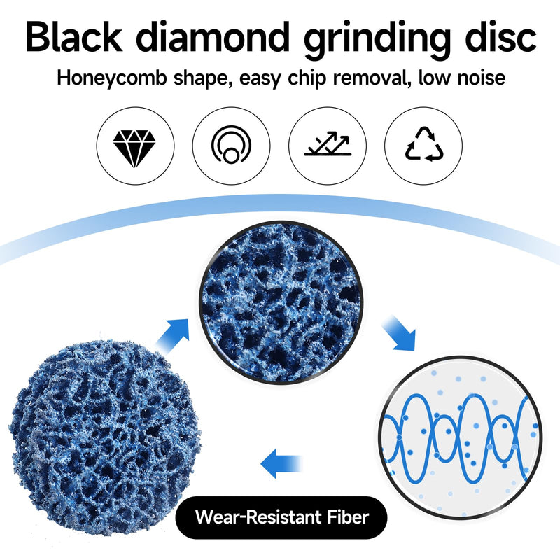 [Australia - AusPower] - 104Pcs Sanding Discs Set?with 1/4 inch Holder 2 inch Quick Change Disc,Surface Conditioning Disc for Die Grinder Surface Prep Strip Grind Polish Burr Finish Rust Paint ZP 2inch hybrid 104Pcs 