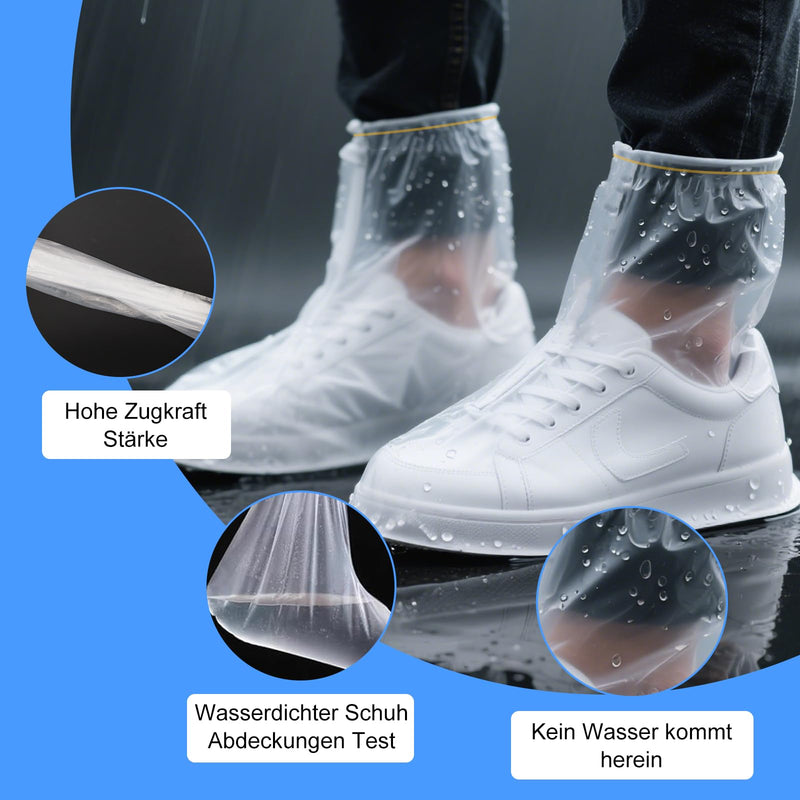 Shoe Covers Transparent Waterproof Non-Slip Pack of 10 for Women Men - Outdoor Camping Hiking Travel Shoes Protect