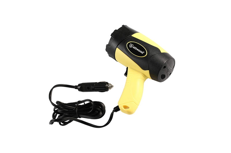 Attwood 11794-7 Portable 5W LED Emergency Spotlight 12V Adapter Plug, Safety Yellow/Black One size