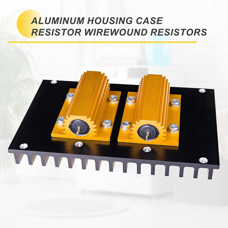 [Australia - AusPower] - uxcell 5pcs 50W 10 Ohm 5% Aluminum Housing Case Resistor, Wirewound Resistors Screw Tap Chassis Mounted, Gold 