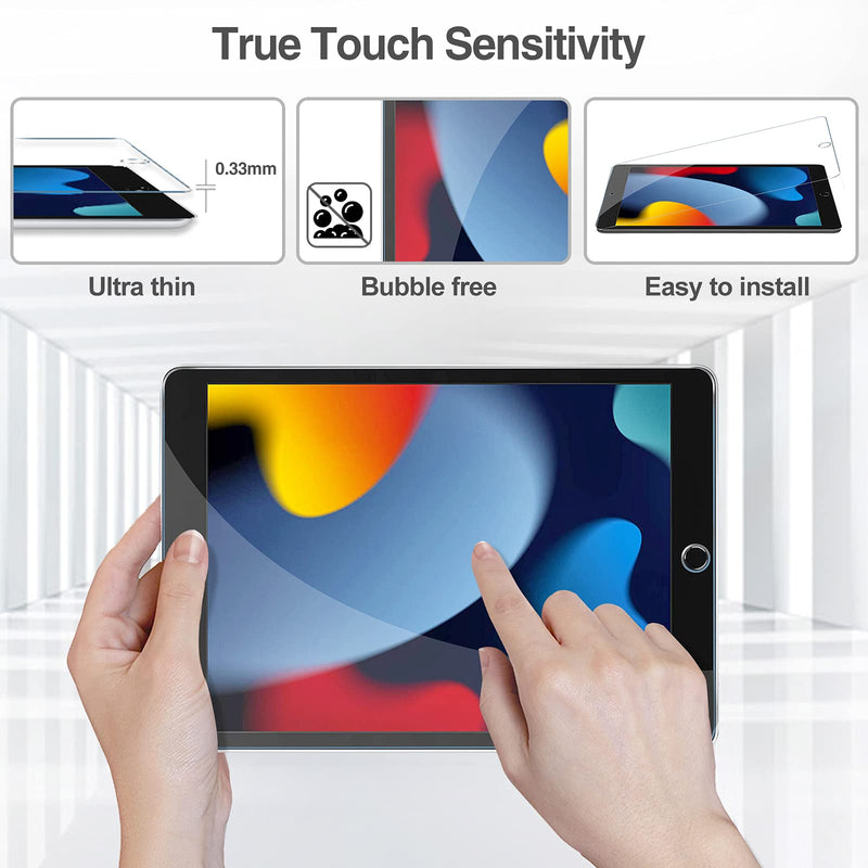 [Australia - AusPower] - 2 Pack Screen Protector for iPad 10.2 9th 2021/ 8th 2020/ 7th 2019, Tempered Glass Film for A2602/A2603/ A2270/A2428/ A2197/A2198/A2201 -Clear 2 Pack 