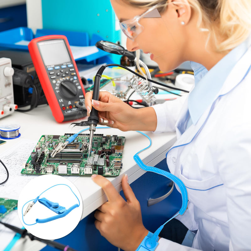 [Australia - AusPower] - Pack of 2 Anti-Static Wristbands, Anti-Static Wrist Strap, with Earthing Wire and Alligator Clips, to Protect Sensitive Electronics from Static Discharge, for ESD Safe Repair 