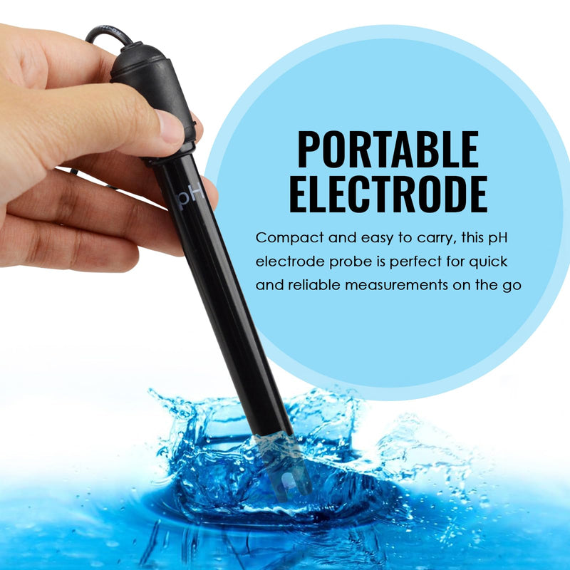 [Australia - AusPower] - pH Electrode Probe with BNC Connector, 300cm Cable, 0-14 pH Range – pH Probe for Water, Long Body Replacement Electrode Sensor for pH Meter, Controller, Water Testing Tool 