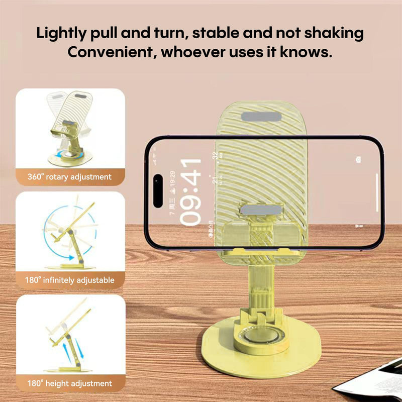 [Australia - AusPower] - Foldable Desktop Phone Holder, Phone Holder on Desk Compatible with iPhone15, 14, 13 Pro Max Mini, Suitable for 3.5-12.9 inch Phones and Tablet Computer. (Yellow) Yellow 