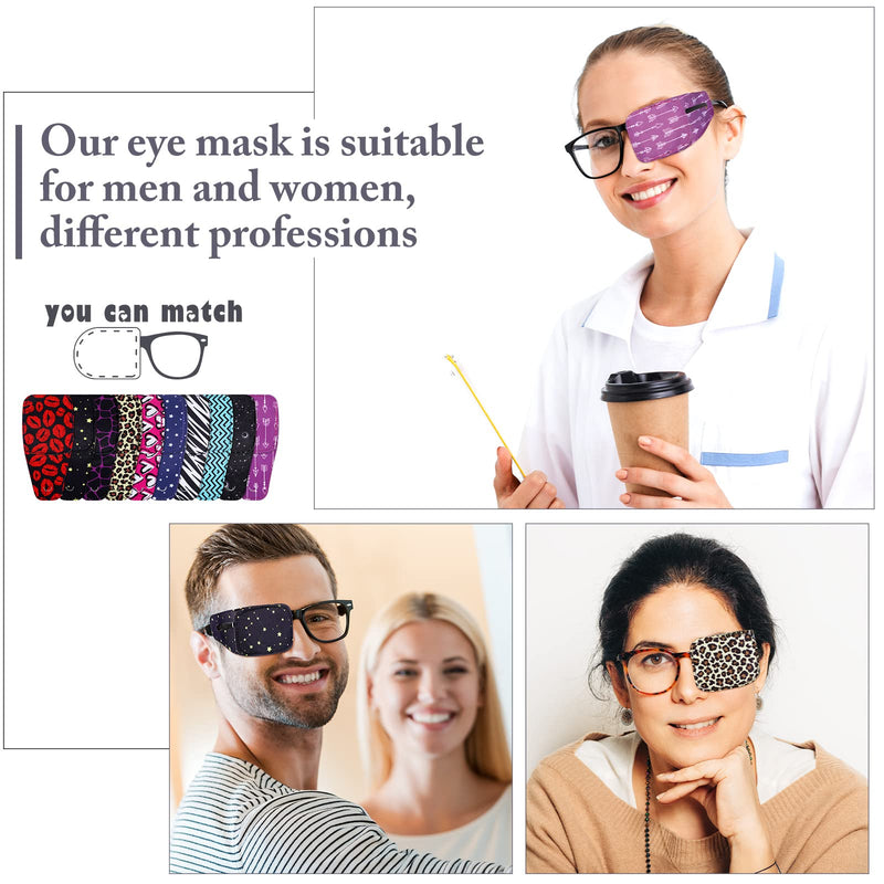 [Australia - AusPower] - Sosation 10 Pcs Eye Patches for Adult Left Right Eye, Eyepatch for Glasses, Mixed Styles Assorted Style 