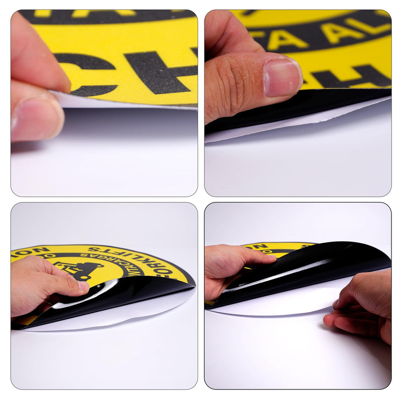 5 Pack Caution Watch for Forklifts Bilingual Sign Look Out for Lift Truck Traffic Floor Sticker 17 × 17 Inches Self Adhesive Vinyl Waterproof Anti-Slip Signage for Office Work Site Warehouse 5 Pack