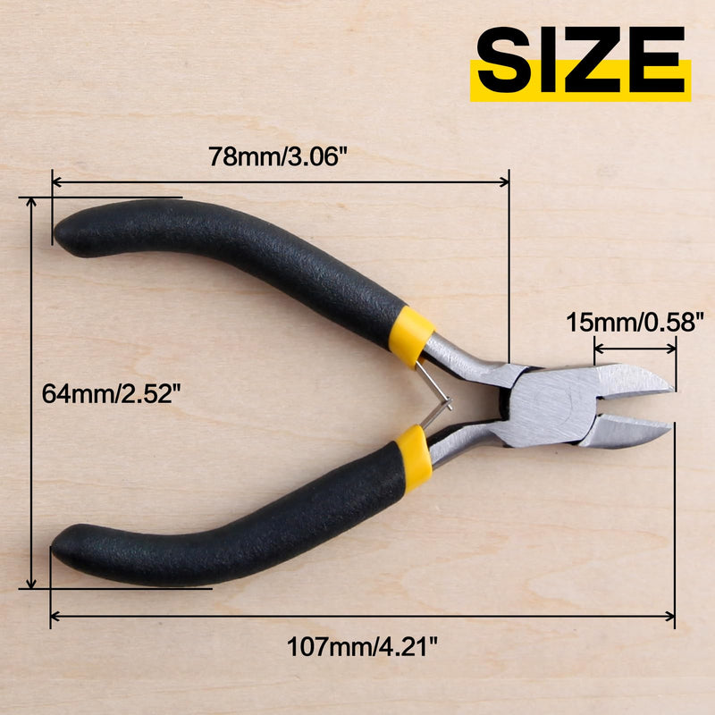SPEEDWOX Side Cutters, 4 Inch Mini Fine Wire Cutters Pliers with Springs, Precision Micro Wire Cutters for Jewelry Making, Crafts Diagonal Pliers