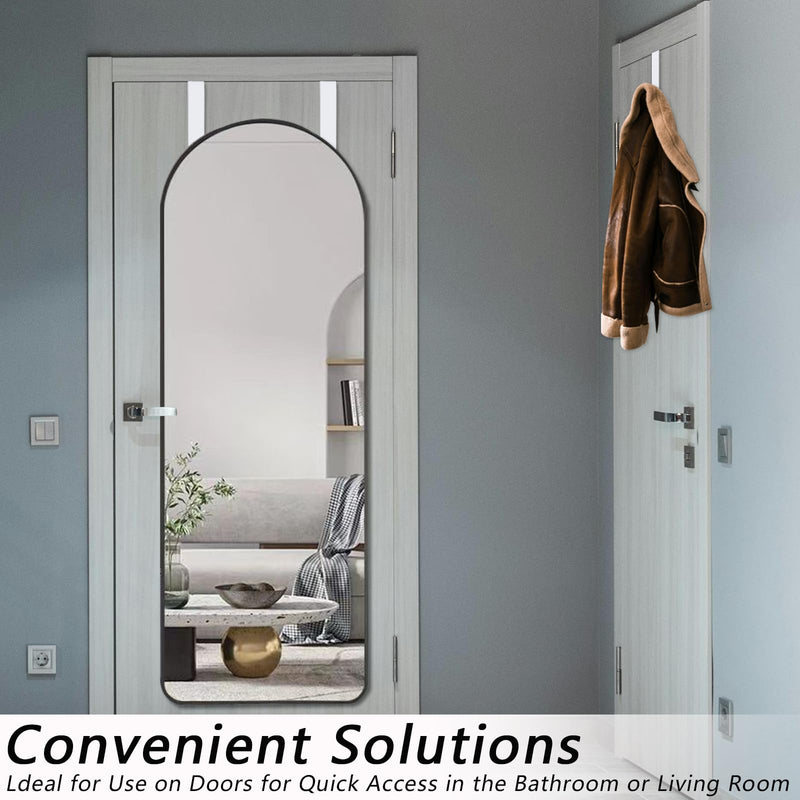[Australia - AusPower] - 2 PCS Over The Door Mirror Hanger, Adjustable Door Mirror Hanger, Five-Hole Over The Doors-Mirrors Hook, Mirrors Doors Hangers with 2 Iron Filings and Screws (White) White 