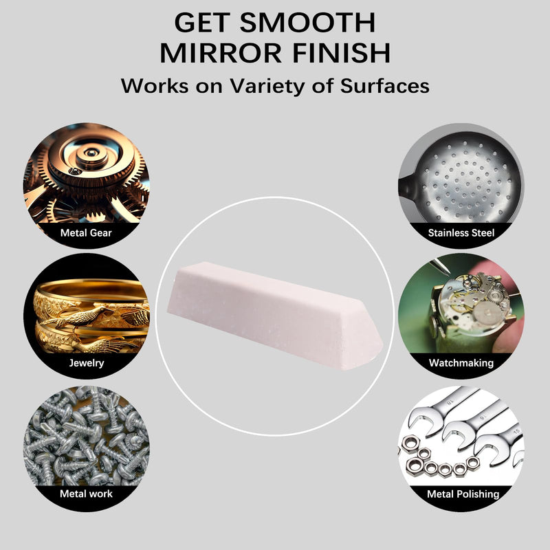 [Australia - AusPower] - Polishing Compound Buffing Compound Used for Soft Metals Polishing Removing Scratches on Soft Metals Aluminum Gold Silver Copper Ferrous 1 Lb White Rouge 