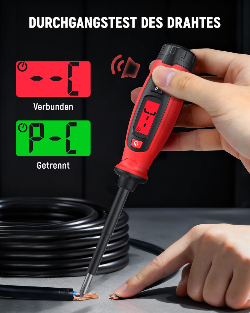 KAIWEETS 2-in-1 Voltage Tester Screwdriver, 3-500 V AC Contact & Non-Contact Voltage Tester, Phase Tester and Continuity Tester Phillips