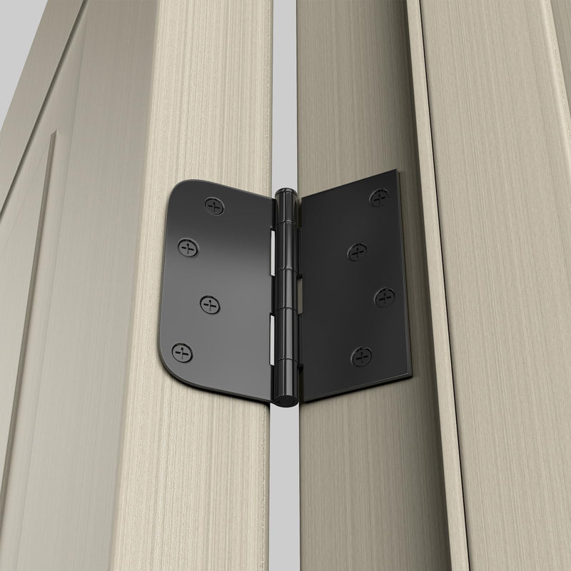 [Australia - AusPower] - goldenwarm 3 Pack 4in Black Door Hinges Interior Door Hinges Black Matte 4 x 4 Inch with Square & Round Corners, Iron Material Matte Black 