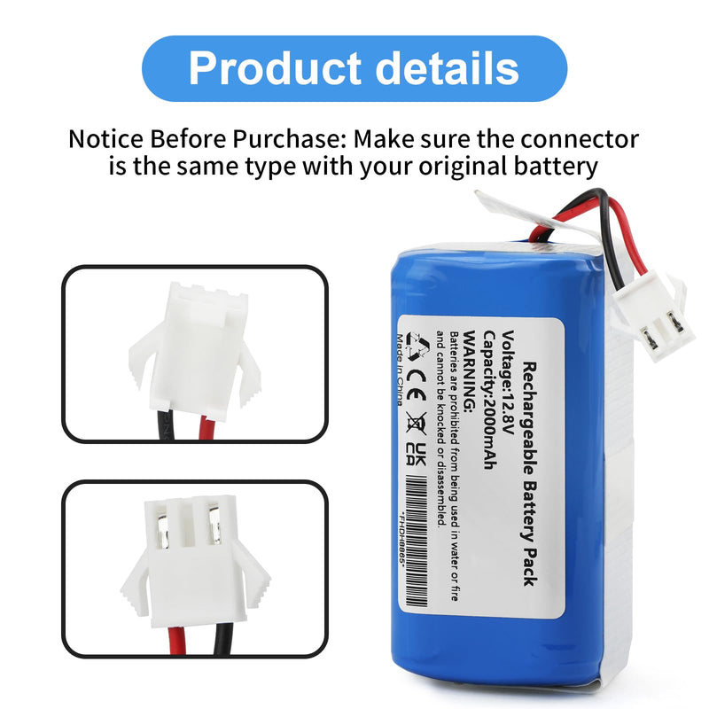 MULS 12.8V M210 Battery Replacement for Lefant M210 M210 Pro M210P M210B M213 M213S M320, OKP Life K2 Robot Vacuum Cleaner 2000mAh Blue