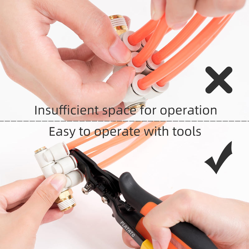 [Australia - AusPower] - Push to Connect Fittings Disconnect Tong Tool for Removing Push-fit Pneumatic Fittings 1/4”, 5/16” (6mm, 8mm) Quick Connect Air Hose Fittings Removal Tool 6-8mm 